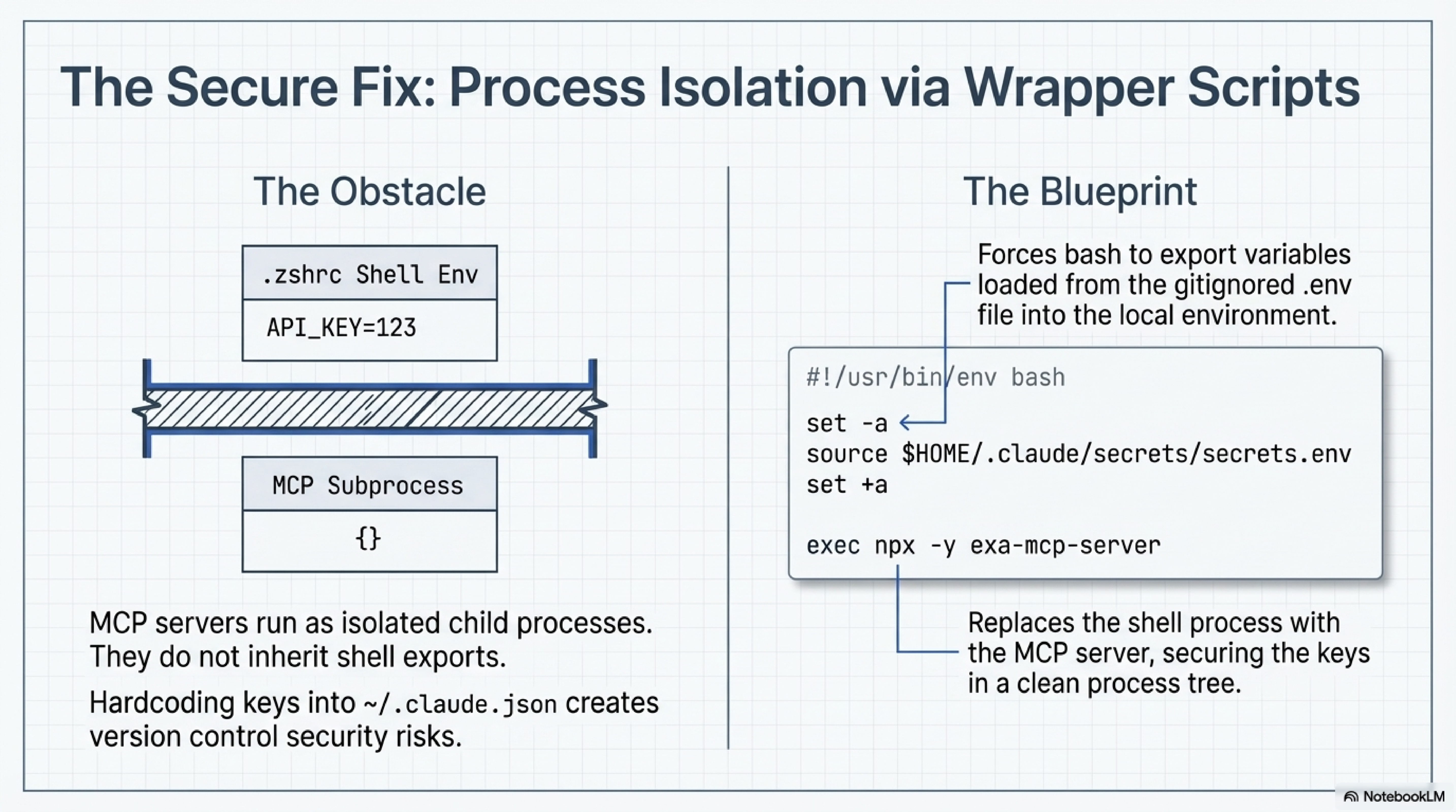 Process isolation via wrapper scripts: the problem and the blueprint