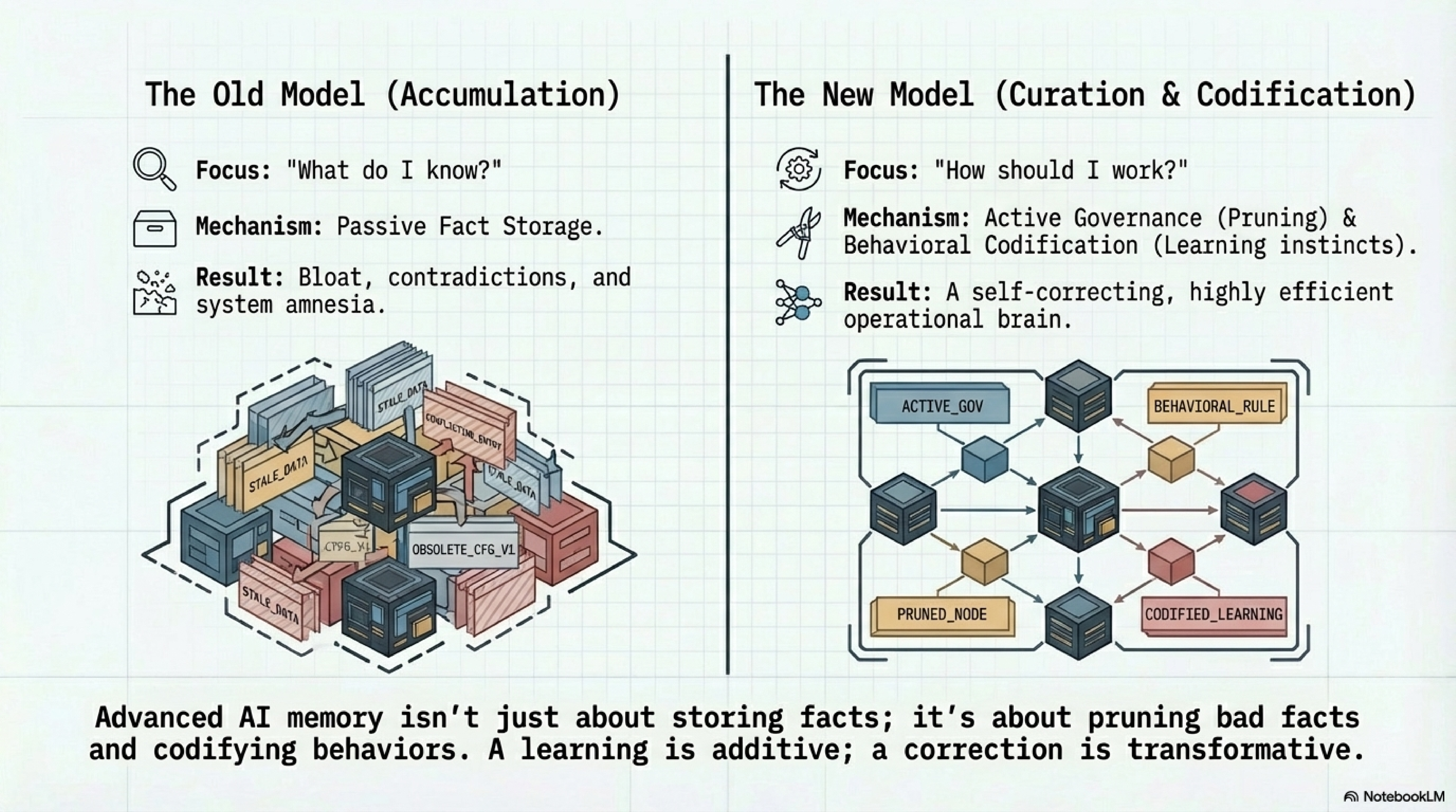 From passive accumulation to active curation: the shift to a self-correcting memory architecture