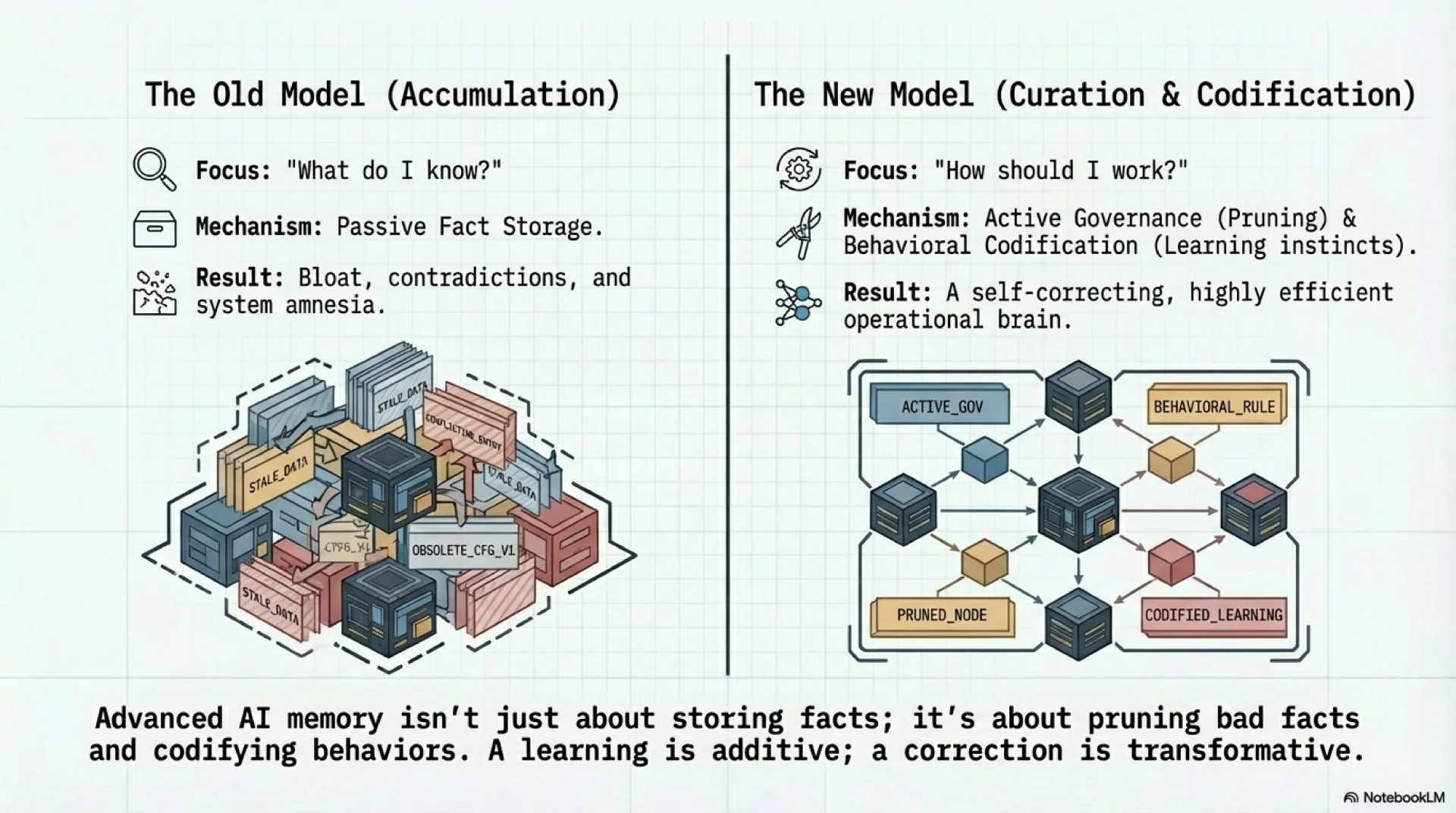 From passive accumulation to active curation: the shift to a self-correcting memory architecture